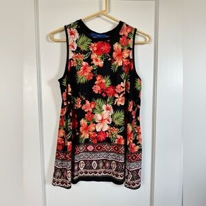 Apt. 9 Black Floral Tank Top